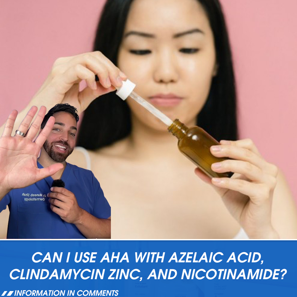 Can I use AHA with azelaic acid, clindamycin zinc, and nicotinamide?