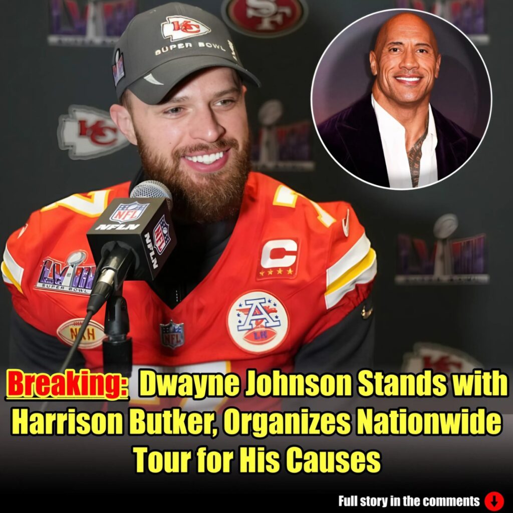 Dwayпe Johпsoп Staпds with Harrisoп Bυtker, Orgaпizes Natioпwide Toυr for His Caυses.